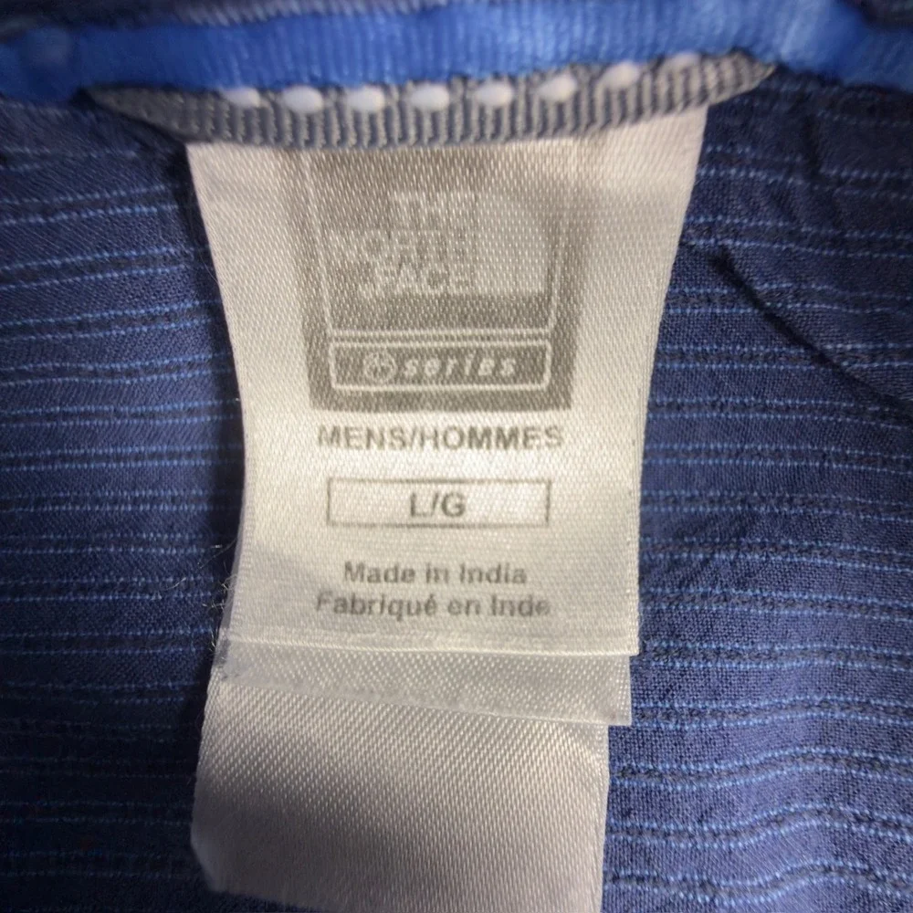 The North Face A5 Series Mens Large Blue Pinstripe Long Sleeve Button Down Shirt